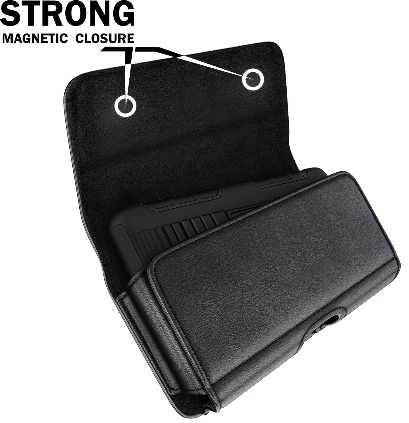 iPhone Xs Max Cell Phone Belt Holder Holster Case with ID Credit Card Holder