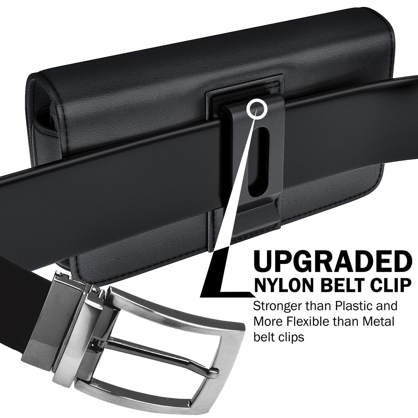 iPhone Xs Max Cell Phone Belt Holder Holster Case with ID Credit Card Holder
