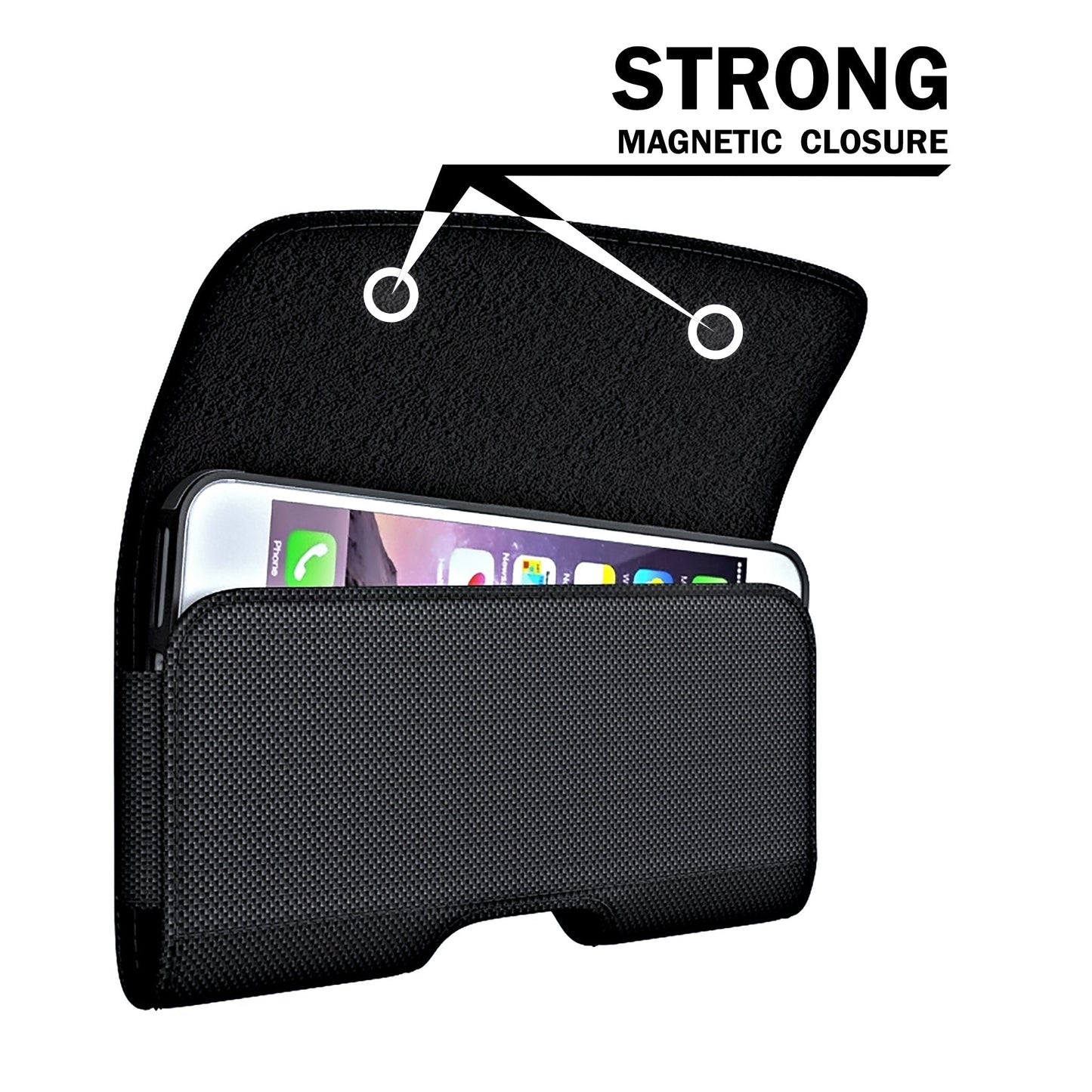 iPhone XR Cell Phone Belt Holder Holster Case Nylon Pouch Cover