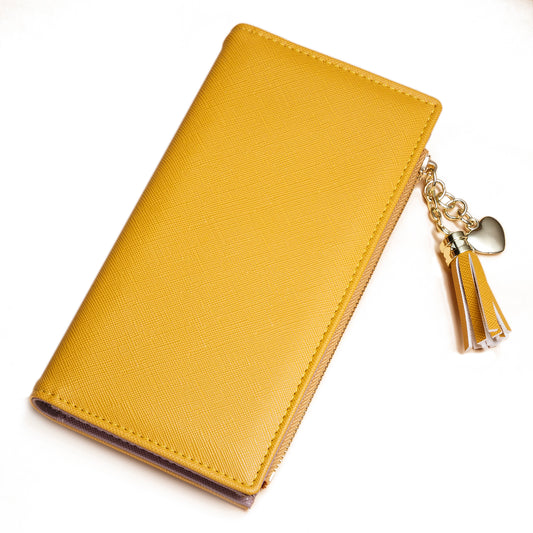Leather Wallet for Women, Coin Purse Yellow