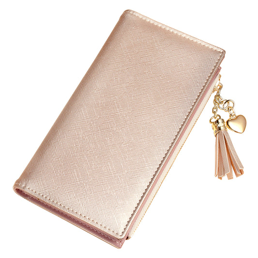 Leather Wallet for Women, Coin Purse Tan Beige