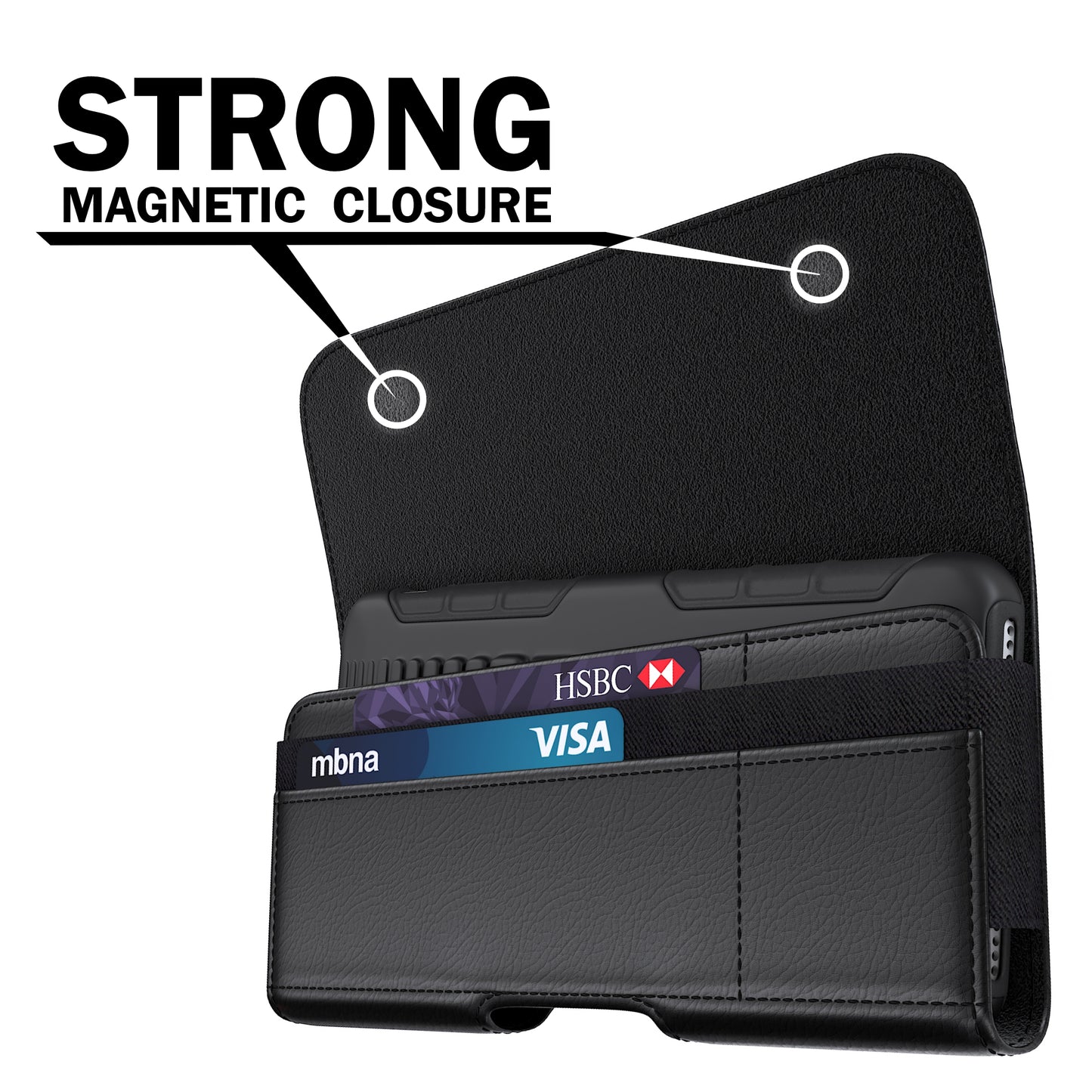 iPhone 11 Pro Max Cell Phone Belt Holster Case with Credit Card Holder